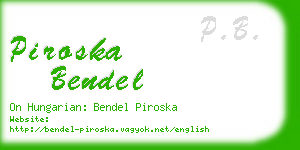 piroska bendel business card